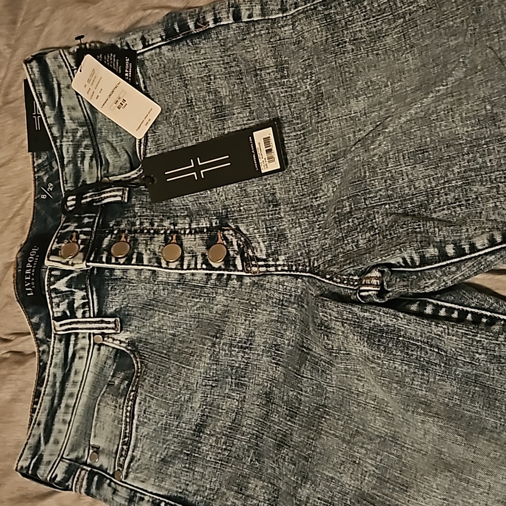 Liverpool button fly jeans fringe cuff